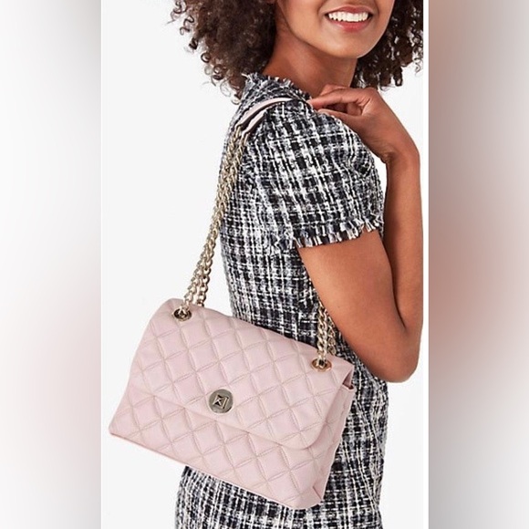 kate spade Handbags - Kate Spade Natalia Quilted Pink Gold Chain Shoulder Bag